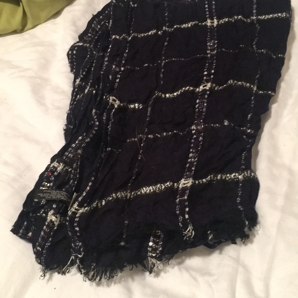 Navy and silver scarf from Ann Taylor